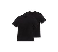 Unterhemd SCHIESSER "T-Shirt American T-Shirt 2er Pack", Herren, Gr. M, N-Gr, schwarz, Obermaterial: 100% Baumwolle CO., Unterhemden Unterhemd (58521564-M) schwarz