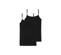 Unterhemd SCHIESSER "Unterhemd 2er Pack", Damen, Gr. L, N-Gr, schwarz, Obermaterial: 95% Baumwolle CO. 5% Elasthan EL., Unterhemden Unterhemd (90818626-L) schwarz