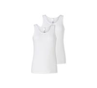 Schiesser Damen 2 Pack Trägertop Unterhemd mit Spitze-Modern Multipacks Unterwäsche, Weiss_182906, 36 (3er Pack)