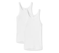 Schiesser Tanktops Herren Rundhals Baumwolle weiß, 6 (L)