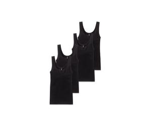 Unterhemd SCHIESSER "Unterhemd Cotton Essentials 4P 4er Pack", Damen, Gr. S, N-Gr, schwarz, Obermaterial: 100% Baumwolle CO., Unterhemden Unterhemd (71654630-S) schwarz