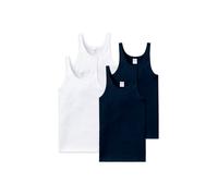 Unterhemd SCHIESSER "Unterhemd ESSENTIALS 4er Pack", Herren, Gr. XXL, N-Gr, bunt (weiß, blau), Obermaterial: 100% Baumwolle CO., Unterhemden Unterhemd (31822230-XXL) weiß, blau