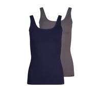 Unterhemd SKINY "Cotton Advantage", Damen, Gr. 38, N-Gr, bunt (blauvolcanic selection), Obermaterial: 94% Baumwolle, 6% Elasthan, unifarben, figurbetont, Rundhals, Unterhemden Unterhemd, bequem, weich