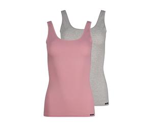 Unterhemd SKINY "Cotton Advantage", Damen, Gr. 44, N-Gr, zephyrmelange selection, Obermaterial: 94% Baumwolle, 6% Elasthan, unifarben, figurbetont, Rundhals, Unterhemden Unterhemd, bequem, weich, basi