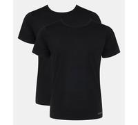 Unterhemd SLOGGI "Men GO ABC 2.0", Herren, Gr. S, N-Gr, schwarz, Single Jersey, Obermaterial: 95% Baumwolle, 5% Elasthan, unifarben, figurbetont, Rundhals, Unterhemden Unterhemd, mit Rundhals-Ausschni