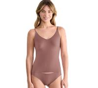 Unterhemd SLOGGI "ZERO Feel 2.0", Damen, Gr. M, N-Gr, braun (cacao), Single Jersey, Obermaterial: 76% Polyamid, 24% Elasthan, tiefer V-Ausschnitt, Unterhemden Unterhemd, schmale Träger, V-Ausschnitt,