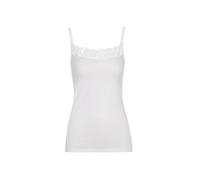 Unterhemd TRIGEMA "TRIGEMA Spaghettiträger Unterhemd mit Spitze", Damen, Gr. XL, 1 Stk., US-Größen, weiß, 95% Baumwolle, 5% Elasthan, Unterhemden Unterhemd (47132633-XL) weiß