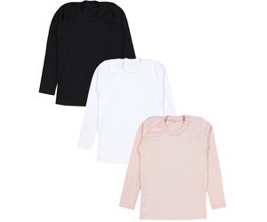 Unterhemd TUPTAM "Langarmshirt Mädchen Langarmshirt 3er Pack", Mädchen, Gr. 128, N-Gr, schwarz (3er pack schwarz, weiß, pudderrosa), Obermaterial: 100% Baumwolle CO., Unterhemden Unterhemd (74494033-1