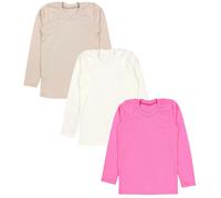 Unterhemd TUPTAM "Langarmshirt Mädchen Langarmshirt 3er Pack", Mädchen, Gr. 140, N-Gr, beige (3er pack pink, ecru, beige), Obermaterial: 100% Baumwolle CO., Unterhemden Unterhemd (61434858-140) 3er pa