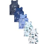 Unterhemd TUPTAM "Unterhemd Kinder Jungen Unterhemd Ärmellos 5er Pack", Mädchen, Gr. 104, N-Gr, beige (5er pack dino blau beige grau), Obermaterial: 95% Baumwolle CO. 5% Elasthan EL., Unterhemden Unte