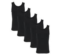 Unterhemd TUPTAM "Unterhemd Kinder Jungen Unterhemd Ärmellos 5er Pack", Mädchen, Gr. 152, N-Gr, schwarz, Obermaterial: 95% Baumwolle CO. 5% Elasthan EL., Unterhemden Unterhemd (64129441-152) schwarz