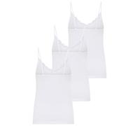Unterhemd YSABEL MORA "BASIC COLLECTION COTTON WITH LACE", Damen, Gr. XXL, N-Gr, weiß, Single Jersey, Obermaterial: 95% Baumwolle, 5% Elasthan, unifarben, figurbetont, V-Ausschnitt, Unterhemden Unterh