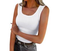 Unterhemden Damen Elegant Schick, Tanktops Frauen Leicht und Luftig, Sale Angebote Schmales Trägertop mit Rundhalsausschnitt und U-Ausschnitt, Oberteil Weich Bequem, Shirt Top Lässige Mode