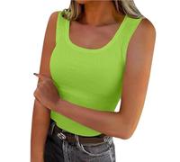 Unterhemden Damen Elegant Schick, Tanktops Frauen Leicht und Luftig, Sale Angebote Schmales Trägertop mit Rundhalsausschnitt und U-Ausschnitt, Oberteil Weich Bequem, Shirt Top Lässige Mode