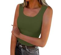 Unterhemden Damen Elegant Schick, Tanktops Frauen Leicht und Luftig, Sale Angebote Schmales Trägertop mit Rundhalsausschnitt und U-Ausschnitt, Oberteil Weich Bequem, Shirt Top Lässige Mode