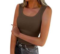 Unterhemden Damen Elegant Schick, Tanktops Frauen Leicht und Luftig, Sale Angebote Schmales Trägertop mit Rundhalsausschnitt und U-Ausschnitt, Oberteil Weich Bequem, Shirt Top Lässige Mode