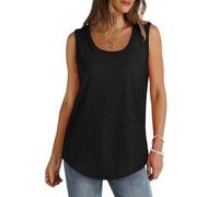 Unterhemden Damen Leicht Luftig, Tank Top Ärmellose Elegant, Günstig Sommer Solide Farbe Weste Rundhalsausschnitt Locker Lässig Plus Size Top, Oberteile Lässige Mode Trägertop Baumwolle