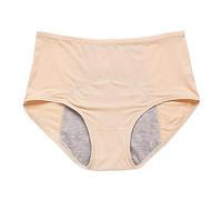 Unterhosen Damen Baumwolle Weiß Slips Bequeme Atmungsaktiv Seamless Unterwäsche Frauen Einfarbig Pantys Hipster Soft Stretch Underwear Dessous (Beige, L)