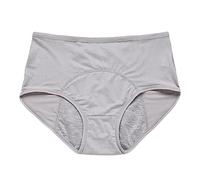 Unterhosen Damen Baumwolle Weiß Slips Bequeme Atmungsaktiv Seamless Unterwäsche Frauen Einfarbig Pantys Hipster Soft Stretch Underwear Dessous (Silver, XXL)