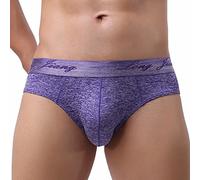 Unterhosen Männer Slip Herren Einfarbig Slips Baumwolle Unterwäsche Microfaser Sportslip Tanga Männer Bequeme Stretch Herrenslips Mit Eingriff Weichbund Männer Unterwäsche Lila XL
