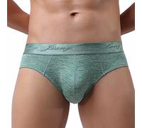 Unterhosen Männer Slip Herren Einfarbig Slips Baumwolle Unterwäsche Microfaser Sportslip Tanga Männer Bequeme Stretch Herrenslips Mit Eingriff Weichbund Männer Unterwäsche Grün XL