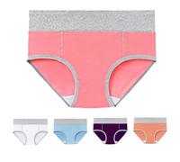 Unterhosen Set Damen Damen-Unterwäsche aus Baumwolle, hohe Taille, Stretch-Slip, weiche Unterhose, Damenhöschen mit vollständiger Abdeckung, 5er-Pack Panty Damen (WH4, XXXL)