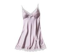 Unterkleid Damen, Weiß Unterrock für Durchsichtige Kleider Baumwolle Nachthemd Leichte Sommer Luftige Trägerkleid Kurzarm Spaghettiträger A Linien Sleepshirt Petticoat