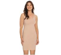 Unterkleid MAGIC BODYFASHION, Damen, Gr. L, N-Gr, beige (cappuccino), Mikrofaser, Obermaterial: 82% Polyamid, 18% Elasthan, ca. Mitte Oberschenkel, V-Ausschnitt, Kleider Unterkleid, lockere Passform,