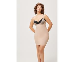 Unterkleid YSABEL MORA, Damen, Gr. L, N-Gr, beige, Mikrofaser, Obermaterial: 73% Polyamid, 27% Elasthan, figurbetont ca. Mitte Oberschenkel, tiefer V-Ausschnitt, Kleider Unterkleid, mittlerer Shape-Ef