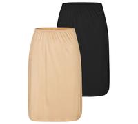 Unterrock NINA VON C. "2er Pack Halbrock Länge 60 cm Elegance", Damen, Gr. 38, bunt (caramel schwarz), Obermaterial: 81% Viskose CV. 19% Polyester PES., Röcke Unterrock (56779209-38) caramel schwarz