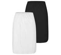 Unterrock NINA VON C. "2er Pack Halbrock Länge 60 cm Elegance", Damen, Gr. 38, bunt (weiß schwarz), Obermaterial: 81% Viskose CV. 19% Polyester PES., Röcke Unterrock (83638426-38) weiß schwarz
