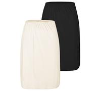 Unterrock NINA VON C. "2er Pack Halbrock Länge 60 cm Elegance", Damen, Gr. 48, bunt (champagner schwarz), Obermaterial: 81% Viskose CV. 19% Polyester PES., Röcke Unterrock (68152306-48) champagner sch