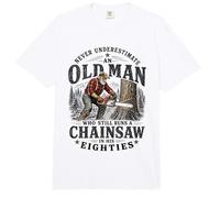 Unterschätze Niemals die Kettensäge eines Alten Mannes in den Achtzigern Comfort Colors Adult Heavyweight T-Shirt