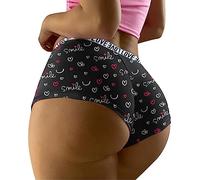 Unterwäsche Frauen Lustige Unterhosen Damen Herz Gedruckt Valentinstag Panty Niedrige Taille Skiny Unterhosen Seamless Unterwäsche Damen Baumwoll-Bikini Valentine-Tanga-Höschen