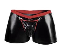 Unterwäsche Herren Boxershort Sexy Boxershorts für Männer Front Reißverschluss Reizwäsche Sport Slip Elastizität Slips Sexy Erotische Latex Herren Slip mit Eingriff Und Weich Tragegefühl Angenehmes