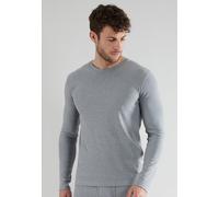 Unterziehshirt GÖTZBURG "Thermo", Herren, Gr. 6L, N-Gr, grau (grau, mittel, melange), Single Jersey, Obermaterial: 55% Baumwolle, 40% Polyester, 5% Elasthan, meliert, bequem, Rundhals, Unterhemden, Ru