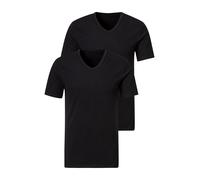 Unterziehshirt H.I.S, Herren, Gr. M, 2 Stk., N-Gr, schwarz, Jersey, Obermaterial: 95% Baumwolle, 5% Elasthan, unifarben, körpernah, V-Ausschnitt, Unterhemden, mit V-Ausschnitt und kleinem Logo, Unterh