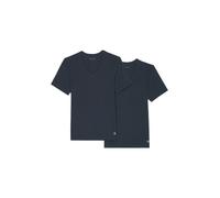 Unterziehshirt MARC O'POLO "Essentials", Herren, Gr. S, N-Gr, schwarz navy, Jersey, Obermaterial: 95% Baumwolle, 5% Elasthan, bequem, V-Ausschnitt, Unterhemden, mit V-Ausschnitt und kurzem Arm (481497