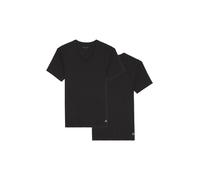 Unterziehshirt MARC O'POLO "Essentials", Herren, Gr. XXL, N-Gr, schwarz, Jersey, Obermaterial: 95% Baumwolle, 5% Elasthan, bequem, V-Ausschnitt, Unterhemden, mit V-Ausschnitt und kurzem Arm (20744709-