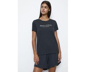 Unterziehshirt MARC O'POLO "Mix & Match Cotton-Woven", Damen, Gr. XL (42), N-Gr, blau (898, schwarz navy), Obermaterial: 75% Baumwolle, 25% Polyester, bedruckt, unifarben, bequem, Rundhals, Unterhemde