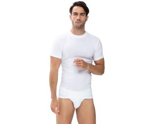Unterziehshirt MEY "Casual Cotton (K)", Herren, Gr. XXL, N-Gr, weiß, Feinripp, Obermaterial: 100% Baumwolle, körpernah, Rundhals, Unterhemden, Eingesetzter Halsabschluss (73075665-XXL) weiß