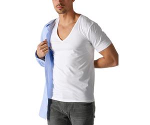 Unterziehshirt MEY "Dry Cotton Functional", Herren, Gr. 4, N-Gr, weiß, Single Jersey, Obermaterial: 57% Baumwolle, 38% Polyester, 5% Elasthan. Einsatz: 87% Polyester, 8% Elasthan, 5% Polyamid, unifarb