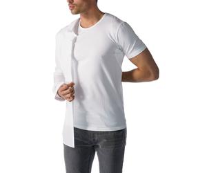 Unterziehshirt MEY "Dry Cotton Functional", Herren, Gr. 5M, N-Gr, weiß, Single Jersey, Obermaterial: 57% Baumwolle, 38% Polyester, 5% Elasthan. Einsatz: 87% Polyester, 8% Elasthan, 5% Polyamid, unifar