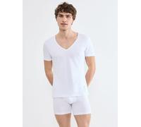 Unterziehshirt SLOGGI "SLG Base V Neck Shirt", Herren, Gr. M, N-Gr, weiß, Single Jersey, Obermaterial: 95% Baumwolle, 5% Elasthan, Unterhemden, weiches und edles Material (81398416-M) weiß