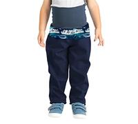 unuo, Kleinkind Softshellhose mit Fleece Basic, Dunkel Blau Schwarz, Pinguine