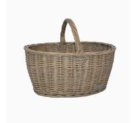 UNUS Weidenkorb Picknickkorb Einkaufskorb Henkelkorb 44,5x33,5x20cm(LxHxB) grau