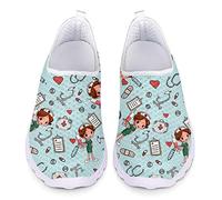 UOIMAG Blaue Krankenschwester Schuhe - Atmungsaktive Mesh Slip-On Turnschuhe für Frauen, Leichte Sportschuhe, Geschenk, 40EU