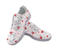 UOIMAG Cute Cat Shoes for Women Valentine Shoes for Casual Walking Work Party Lace Up Lightweight EU35