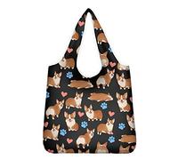 UOIMAG Damen-Einkaufstasche, niedlicher Corgi-Hunde-Druck, lässige Tragetasche, Lunch-Tasche, Geschenk für Mädchen