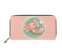 UOIMAG Damen-Geldbörse, lang, PU-Leder, Clutch, Kartenhalter, Organizer, Mädchen, Geschenktaschen, Axolotl, ONE SIZE-20x11x2.5CM, Casual
